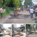 Puluhan Warga Ling Sambi Tangga Blokir Jalan, Tuntut Pelaku Penganiaan Di Tangkap Dan Proses Hukum.